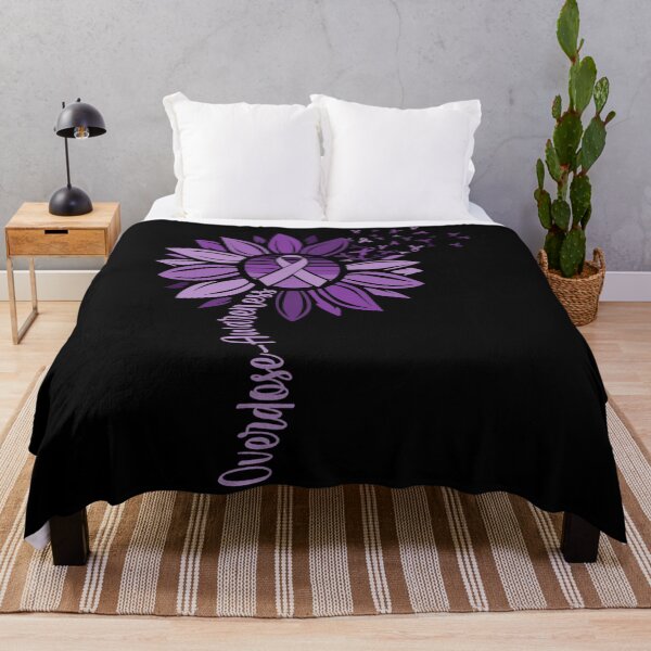 Item preview, Sunflower Overdose Awareness Purple Ribbon designed and sold by HelgaSchwarz.