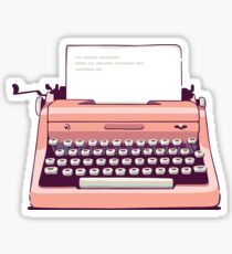 Pink Retro Typewriter Sticker