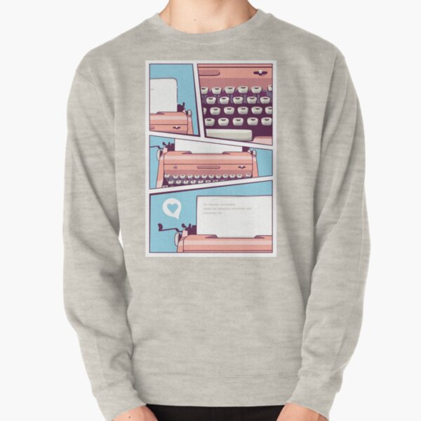 Pink Retro Typewriter Pullover Sweatshirt