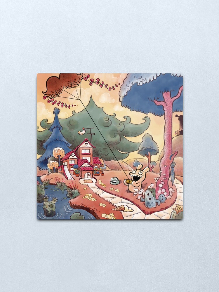 Alternate view of Tobias and Jube: Flying Moustache Metal Print