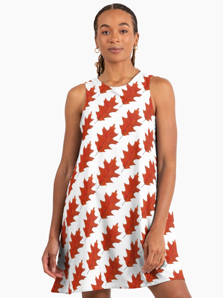 Red autumn leaf" A-Line Dress for Sale by 6hands | Redbubble