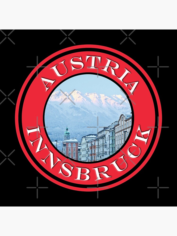 "Austria Innsbruck Mountain City Passport Stamps Collection" Poster