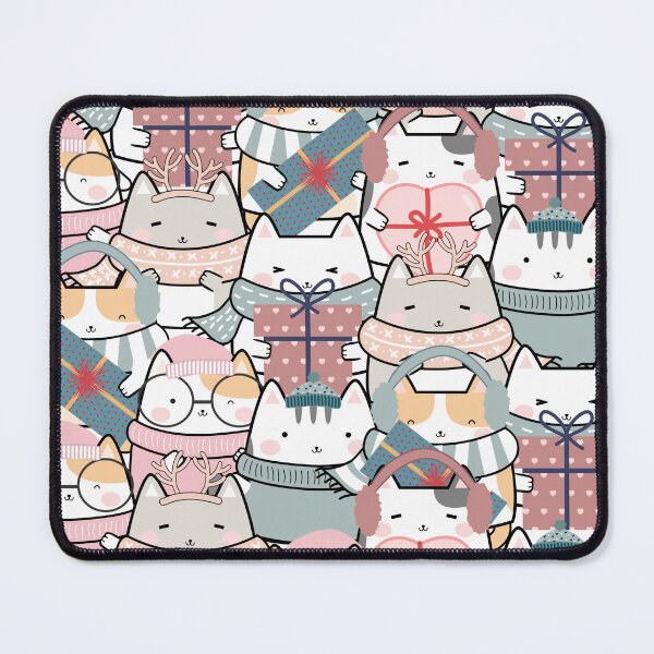 Item preview, Seamless Christmas Cute Cats Pattern designed and sold by sweary12.