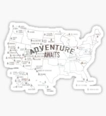 National Parks Map - Lists all 59 National Parks Sticker