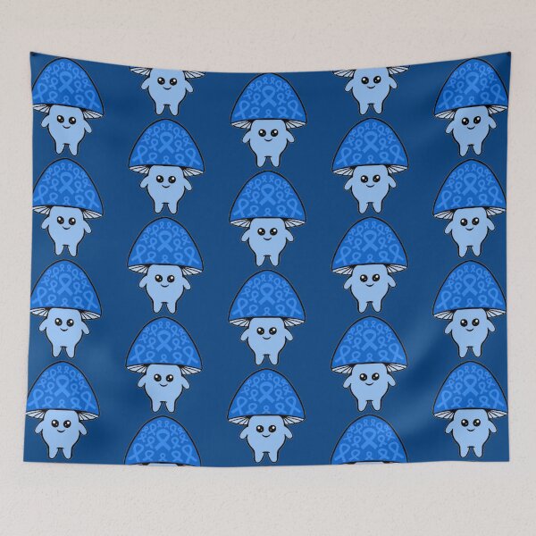 Item preview, Blue Awareness Ribbon Mushroom Man designed and sold by CaitlynConnor.