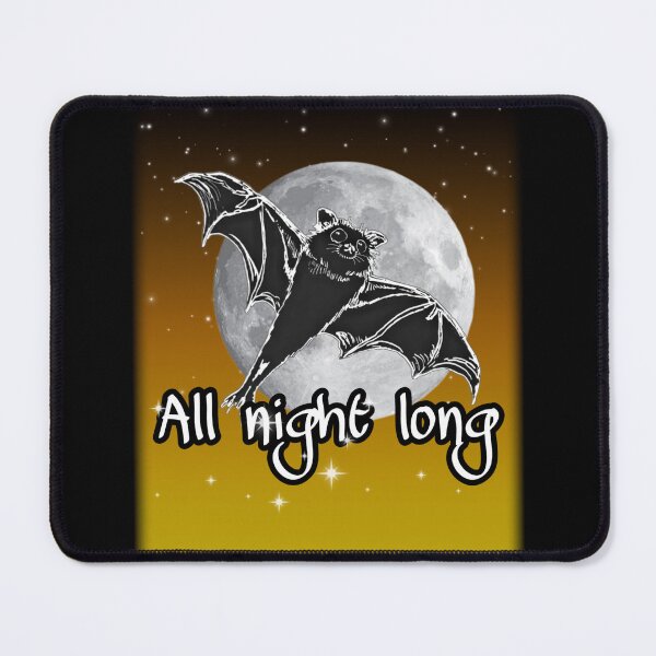 Item preview, orange autumn sky version | adorable flying bat in night sky with full moon | ink drawing with digital art | nightshift | Halloween cuteness designed and sold by DigitalEurydice.