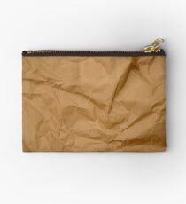 Crumpled Brown Parcel Paper Pattern Texture Background Zipper Pouch