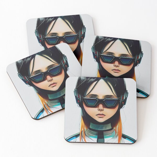 Item preview, anime cyberpunkt girl with glasses designed and sold by sosdesignn.
