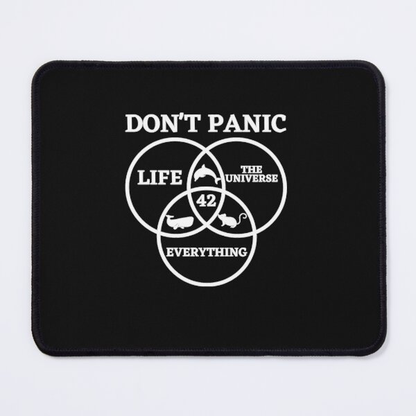 Item preview, 42 Answer to Life Universe and Everything Don't Panic Essential T-Shirt designed and sold by RoyLemus7.