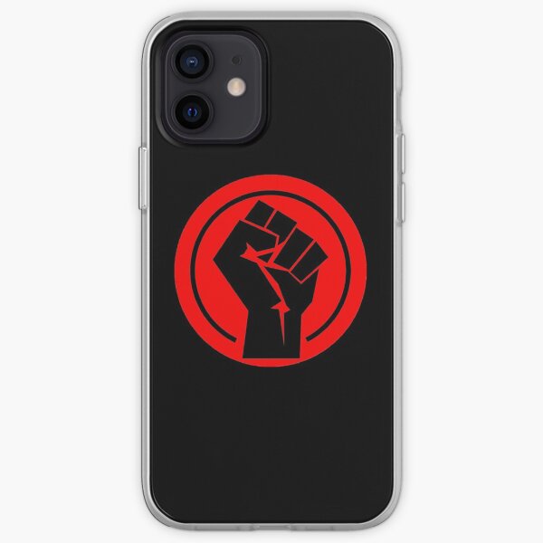 RED Black socialist fist iPhone Soft Case