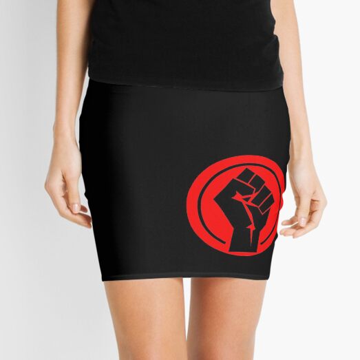 RED Black socialist fist Mini Skirt
