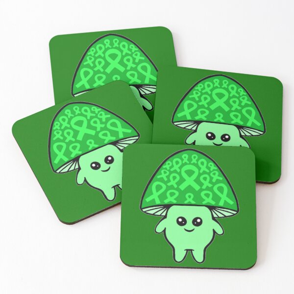 Item preview, Green Awareness Ribbon Mushroom man designed and sold by Chronic Illness Awareness Shop.