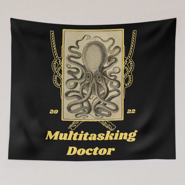 Item preview, 'Multitasking Doctor' Old Book Octopus Graphic - Funny Quotes Designs for T-shirts, stickers and other accessories designed and sold by Ridiculam Toga.