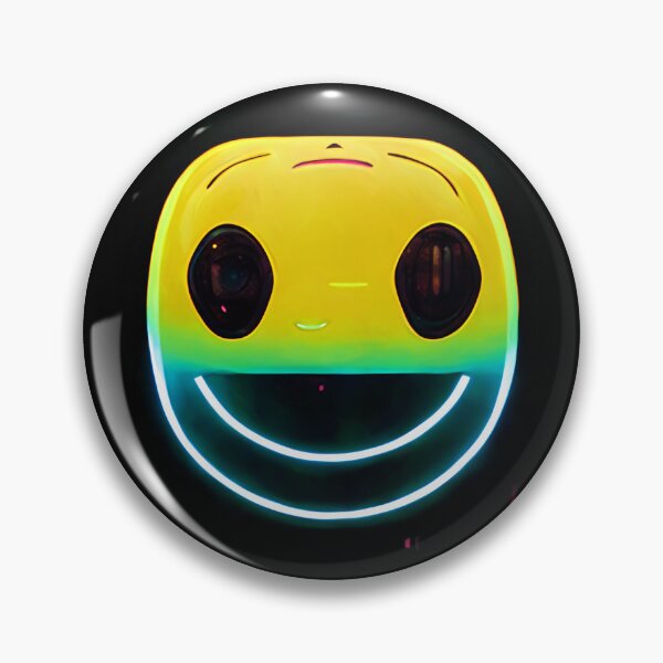 Item preview, Robotic smiley face in neon colors designed and sold by yayor.