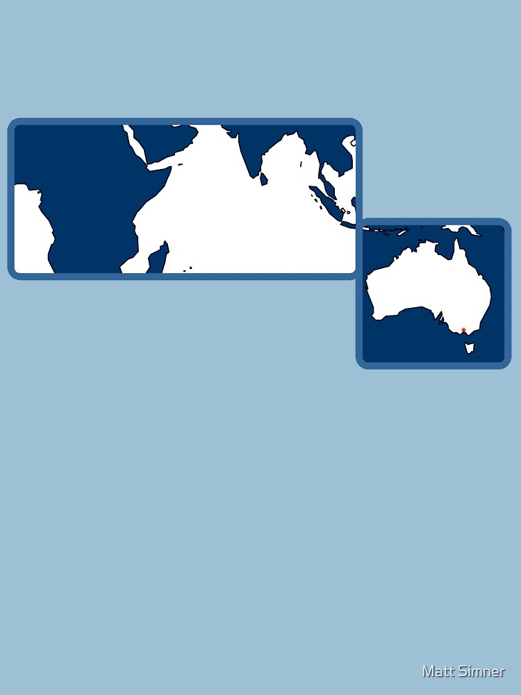 Thumbnail 3 of 3, Fitted T-Shirt, Melbourne designed and sold by bombadeo.