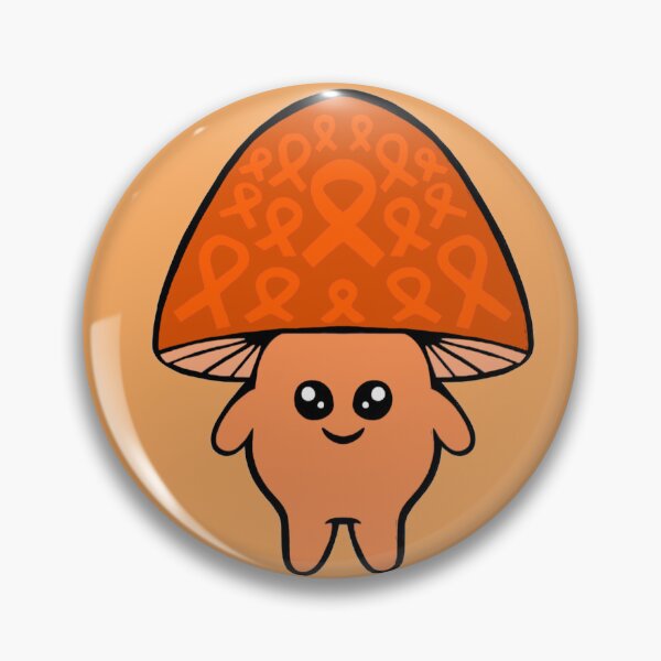 Item preview, Orange Awareness Ribbon Mushroom Man designed and sold by Chronic Illness Awareness Shop.