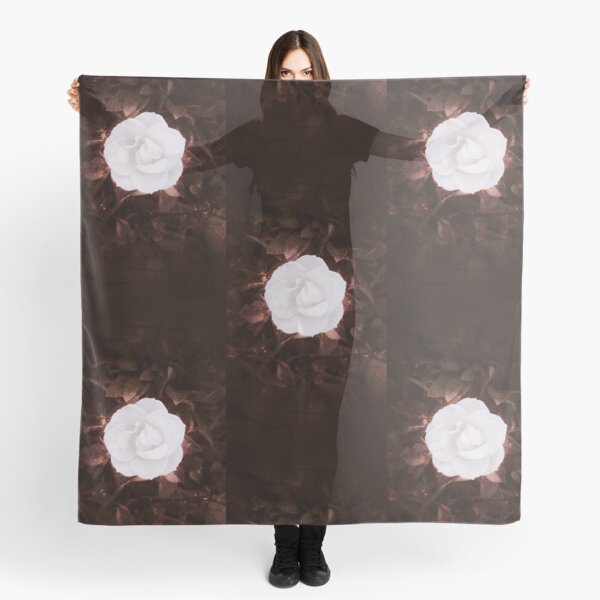 Rose blanche, romantique Foulard