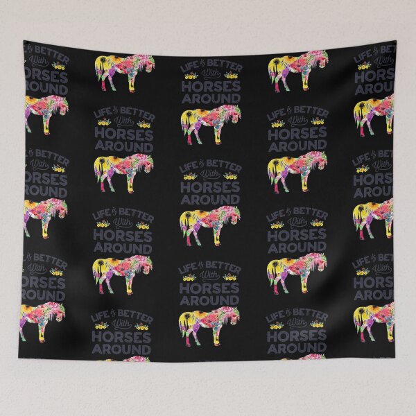 Item preview, Horse Girl Life Is Better With Horses Around Tropical Flower designed and sold by Kevins16.