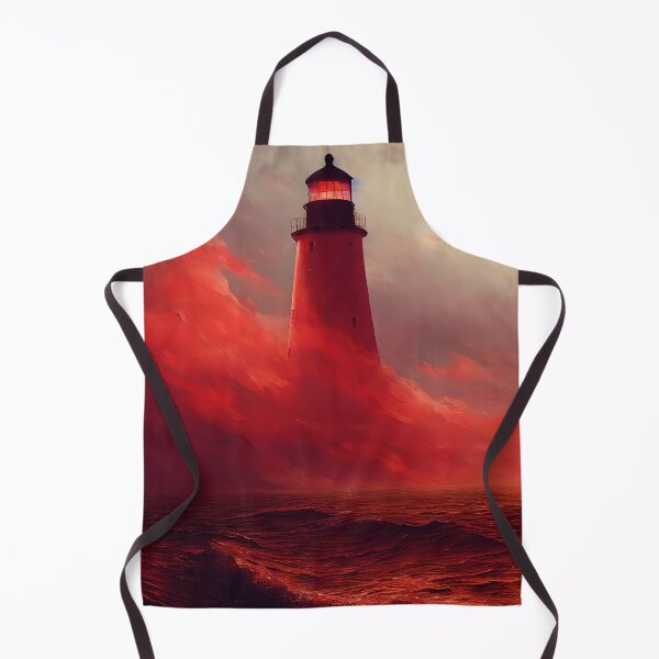 Item preview, a painting of a lighthouse on a tumultuous sea of red designed and sold by AJDesignStudio.