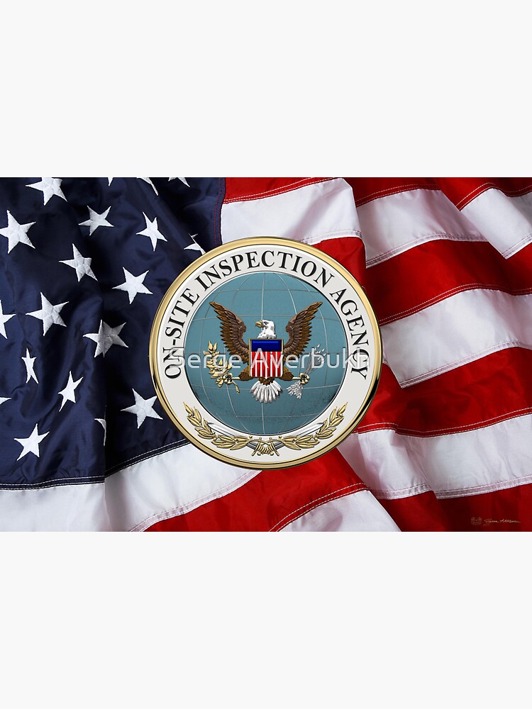 "OnSite Inspection Agency OSIA Seal over U.S. Flag" Sticker for Sale