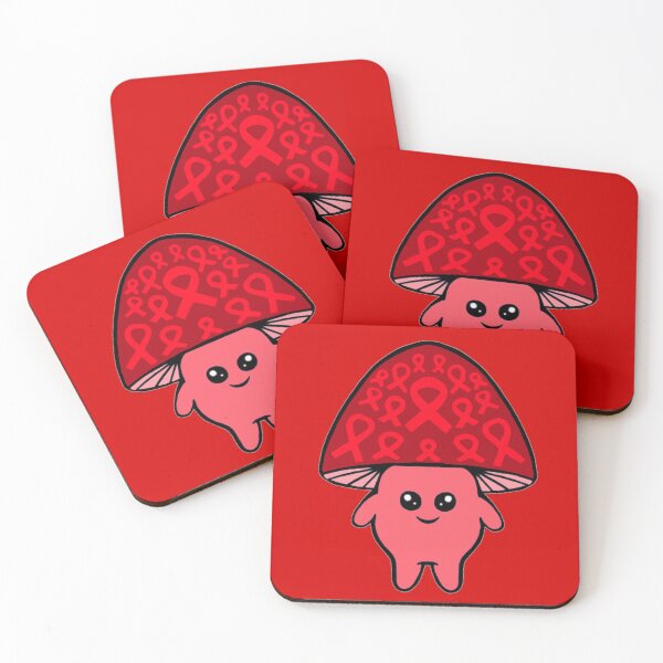 Item preview, Red Awareness Ribbon Mushroom Man designed and sold by CaitlynConnor.