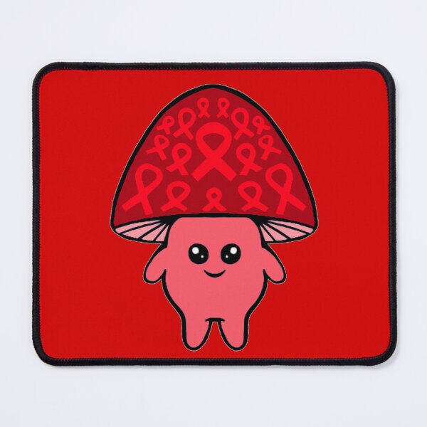 Item preview, Red Awareness Ribbon Mushroom Man designed and sold by CaitlynConnor.