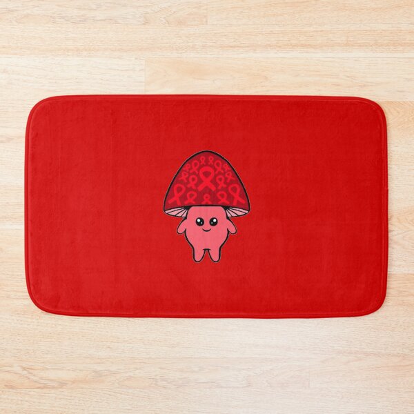 Item preview, Red Awareness Ribbon Mushroom Man designed and sold by Chronic Illness Awareness Shop.
