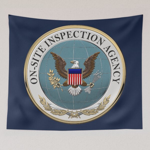 Item preview, On-Site Inspection Agency - OSIA Seal over Blue Velvet designed and sold by Serge Averbukh Art Studio.