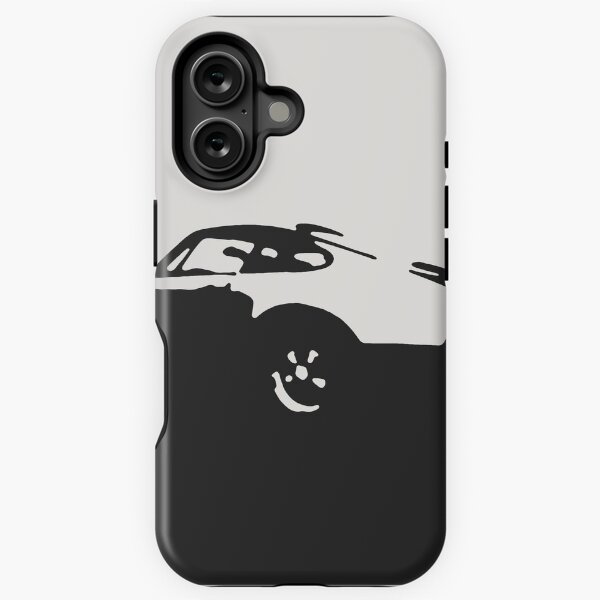 Porsche 911 Carrera - Black on White iPhone Tough Case