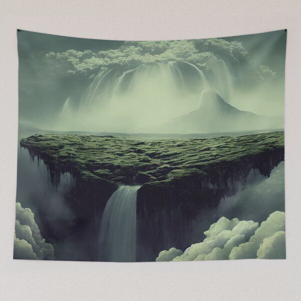 Item preview, A Floating Fantasy Island with Waterfalls designed and sold by AJDesignStudio.