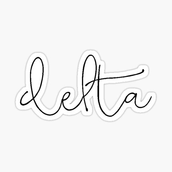 Delta (blk script) Sticker