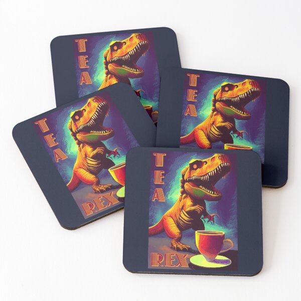 Item preview, Tea Rex (#04) T-Rex protecting a cup of tea [Create a set!] designed and sold by SolidEarthArt.