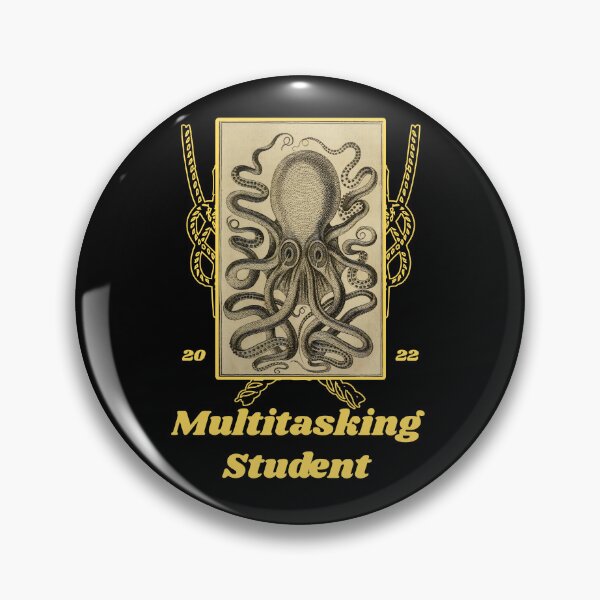 Artikelvorschau, „Multitasking Student“ Old Book Octopus Graphic – Lustige Zitate-Designs für T-Shirts, Aufkleber und andere Accessoires entworfen und verkauft von Ridiculam Toga.