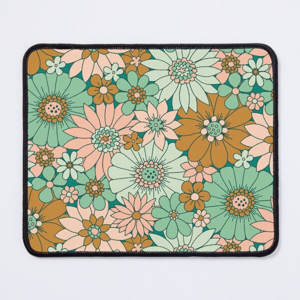 Item preview, Retro Daisies in Blush + Jade designed and sold by latheandquill.