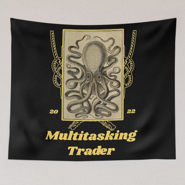 Item preview, 'Multitasking Trader' Old Book Octopus Graphic - Funny Quotes Designs for T-shirts, stickers and other accessories designed and sold by Ridiculam Toga.