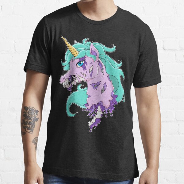 "Zombie Unicorn Skull Halloween T Shirt Skeleton Monster" Tshirt for