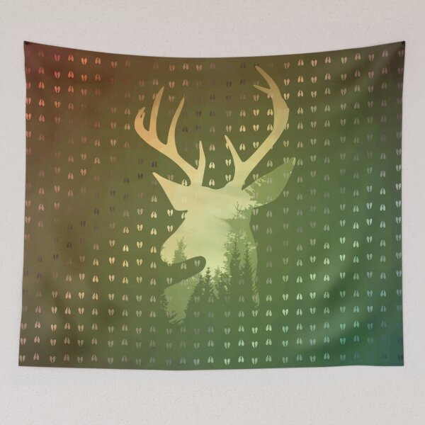 Item preview, Golden Deer Abstract Footprints Landscape Design designed and sold by oursunnycdays.