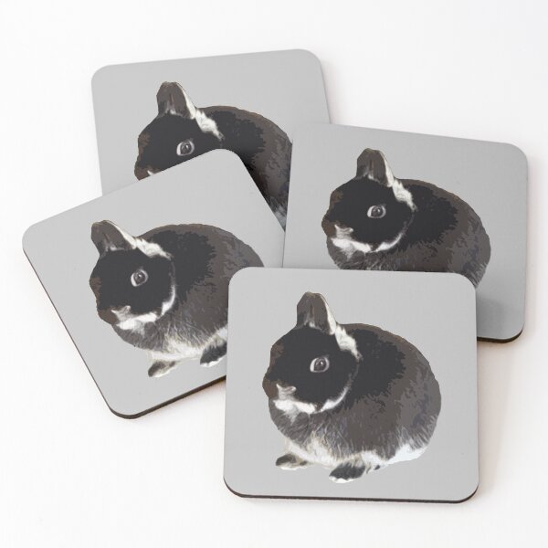 Item preview, Chubby Bunny White and Black Otter Netherland Dwarf Rabbit designed and sold by wigobun.