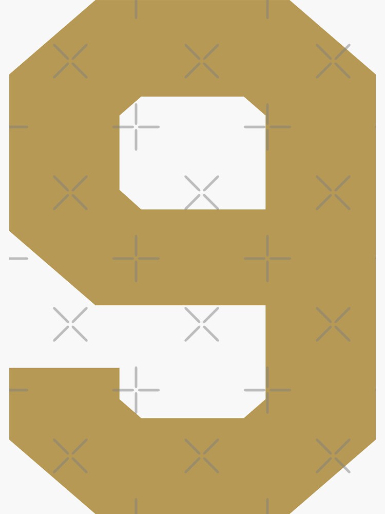 "Number 9, Gold nine, Sports number 9" Sticker for Sale by TheCultStuff