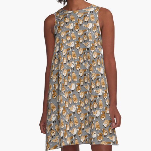 Fox Village Pattern A-Line Dress