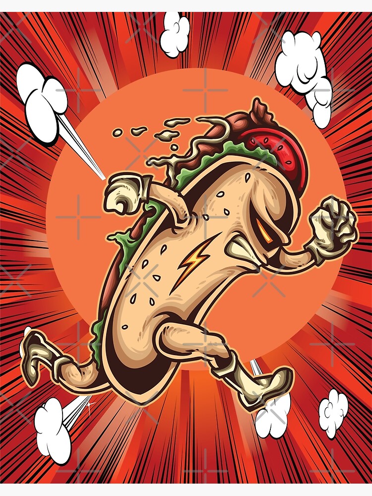 Hot dog cartoon illustration Art Board Print for Sale by