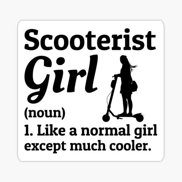 "Electric Scooter Driver EScooter Scooterist Girl" Sticker for Sale by