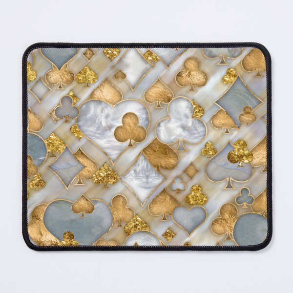 Item preview, Card Suit Symbols pattern - Pearl and gold designed and sold by k9printart.