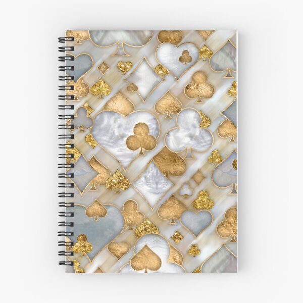 Item preview, Card Suit Symbols pattern - Pearl and gold designed and sold by k9printart.