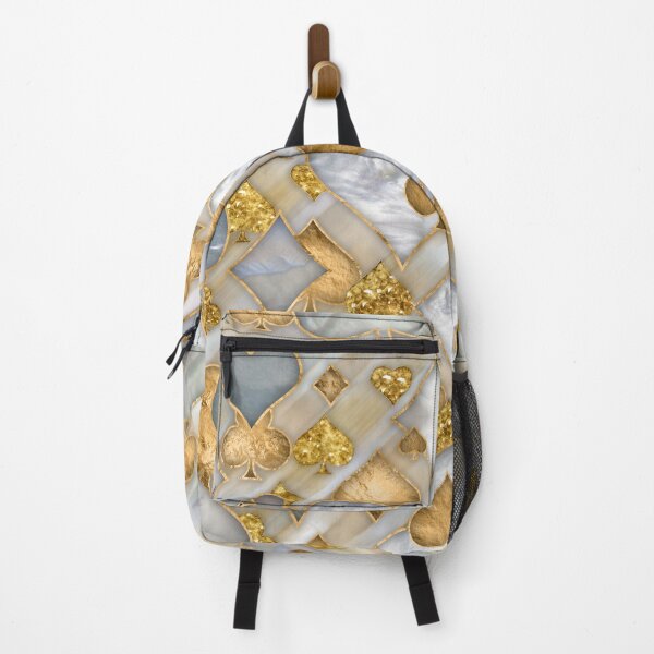 Item preview, Card Suit Symbols pattern - Pearl and gold designed and sold by k9printart.