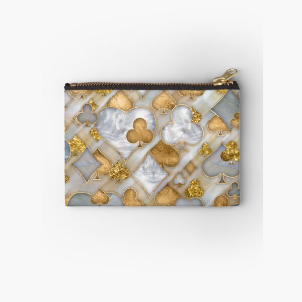 Item preview, Card Suit Symbols pattern - Pearl and gold designed and sold by k9printart.