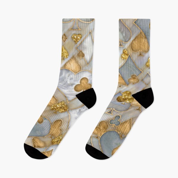 Item preview, Card Suit Symbols pattern - Pearl and gold designed and sold by k9printart.