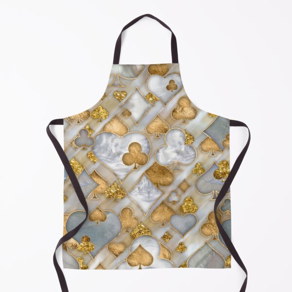Item preview, Card Suit Symbols pattern - Pearl and gold designed and sold by k9printart.