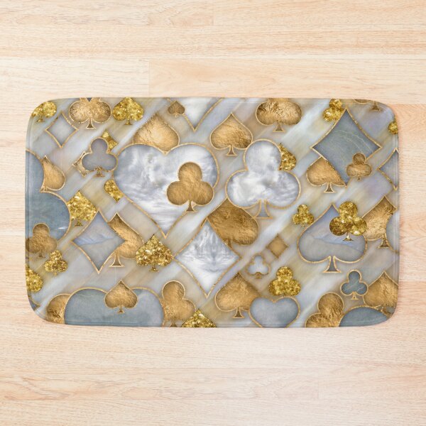 Item preview, Card Suit Symbols pattern - Pearl and gold designed and sold by k9printart.
