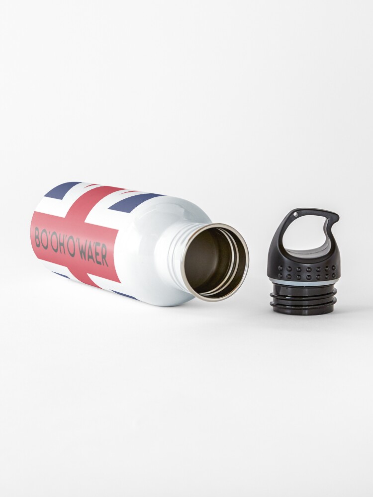 Alternate view of BO'OH'O'WA'ER Funny British Accent Flag Water Bottle